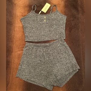 Grey tank top and shorts set